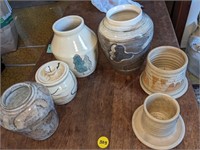 Ceramic Vases Lot Two Vases w/ Lids (Main Room)