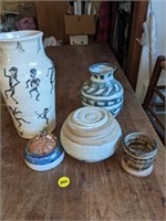 Ceramic Lot Vases, Bowl w/ Lid & More (Main Room)