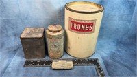 Coffee, Tea, Mustard & Quik-Bands Vintage Tins