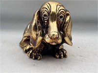 Bank hound dog gold tone bank