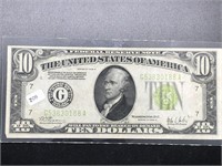 1928 10 $ FEDERAL RESERVE NOTE XF