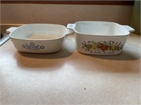 Lot of 2 VTG Corning Ware Casserole Dishes