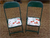 2 Vintage metal child's folding chairs