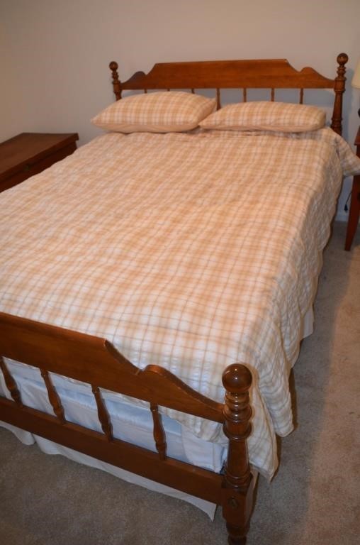 FS Maple Bed, Mattress, Box Springs & Bedding