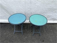 2 Glass Top Patio Side Tables