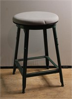 Vintage Industrial Metal Work Stool - 24"h