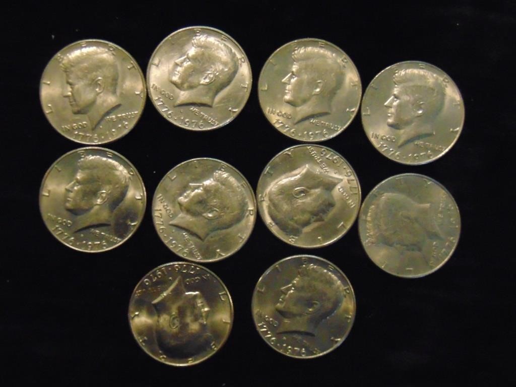 (10) Bicentennial Kennedy Halves