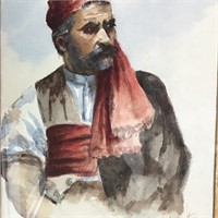 WATERCOLOUR STUDY OF A MOOR SIGNED LINTON 1890