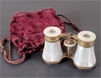 Mandel Bros. Brass & Mother of Pearl Opera Glasses