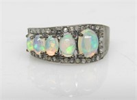 1.5 ct Opal & Diamond Ring