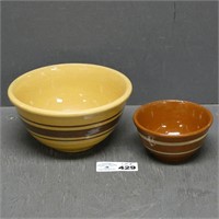 Yellowware & Redware Banded Mixing Bowls