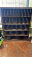Wood organizational shelf. Approximately 24” x 18