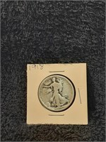 1918 WALKING LIBERTY SILVER HALF DOLLAR