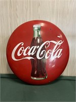 1950S COCA-COLA SINGLE-SIDED PORCELAIN BUTTON SIGN