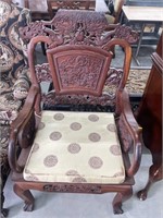 Vintage oriental hand carved chair