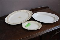 LOT OF THREE ANTIQUE CHINA SERVING PLATTERS