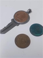 1890 Indian Head Penny Key, 1944 Wheat Pennies