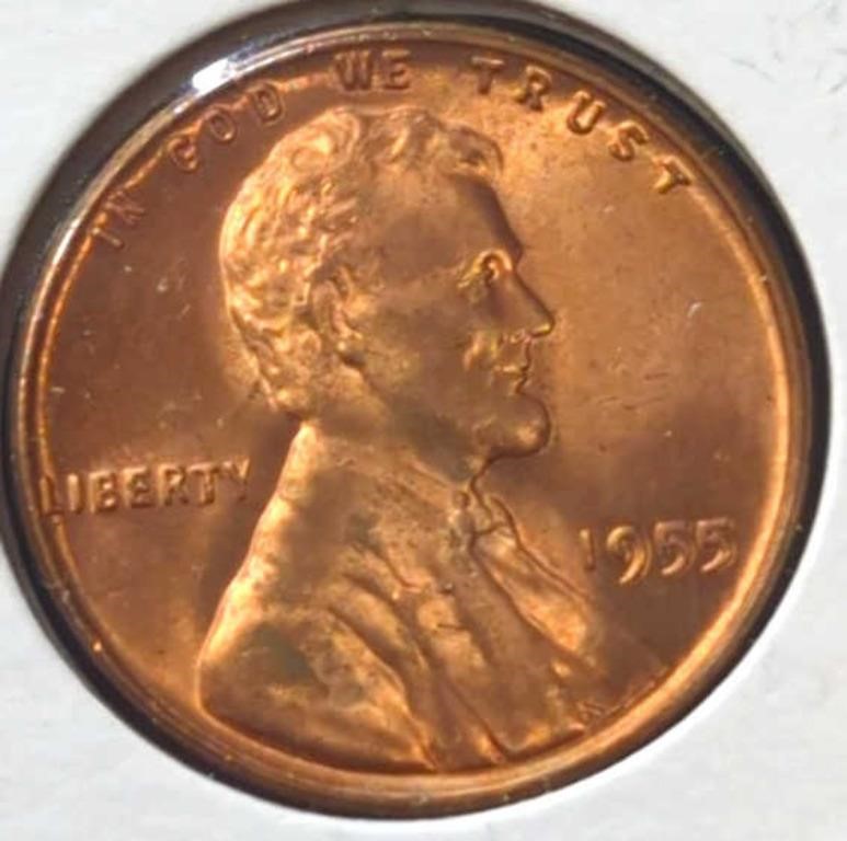 Uncirculated 1955 Lincoln wheat penny