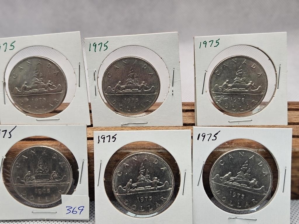 6-1975 1 DOLLAR COINS
