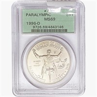 1996-D $1 Silver Paralympic PCGS MS69