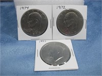 Three Eisenhower Dollar Coins See Info