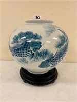 Contemporary Fish Bowl w/ Stand 10" x10"