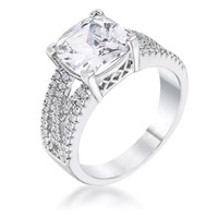 Cushion Cut 3.00ct White Sapphire Criss-cross Ring