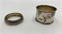 (2) sterling silver napkin rings (20g)