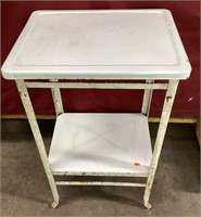 Vintage Metal  Table With Enamel Top