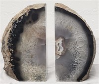 Natural Geode Bookends 6.5"