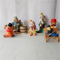 (5) Porcelain Clown Figures