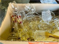 box of  various stem ware