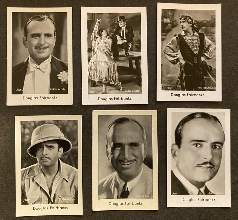 DOUGLAS FAIRBANKS: 6 x Antique Tobacco Cards