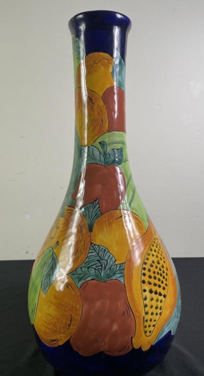 Hand Painted Ceramic Mexican Talavera Vase (C)