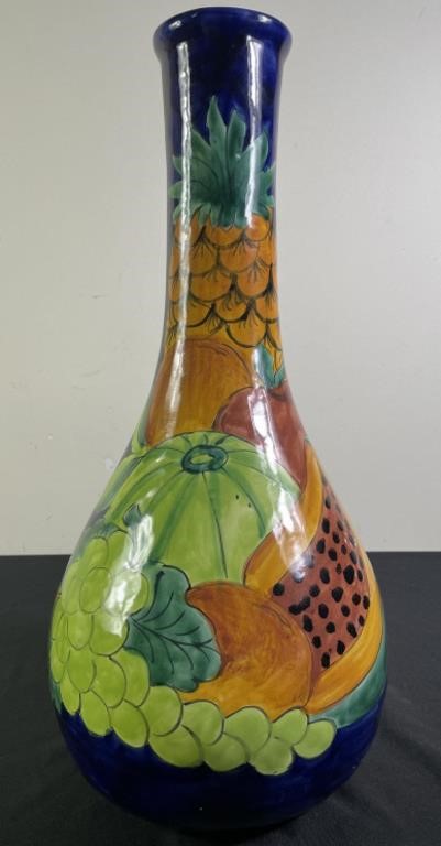 Hand Painted Ceramic Mexican Talavera Vase (B)