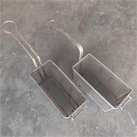 2x Small Stainless Steel Frying Baskets