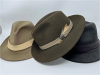 3 Mens Vintage Fedoras Fedora Hat Cap
