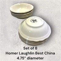 Homer Laughlin Dessert Bowls Best China Set of 8