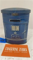 1930’s Blue Airmail GR Post Office Tin Bank