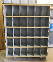 Gray & Gold Cubby Shelving