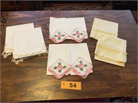 3 - VINTAGE HAND STITCHED PILLOW CASE SETS