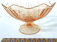 Sunkist Pink Glass Compote Bowl