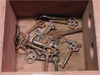 Wooden box with skeleton keys