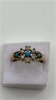 Avon Turquoise Pearl Ring Size 7.25
