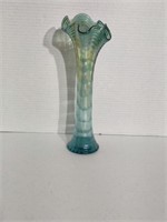 Carnival glass Imperial ripple vase, Celest blue.