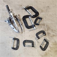 Gear Puller & Various sized Clamps