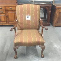 Queen Ann Side Chair with Claw Feet (Upholstered)