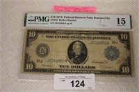 1914 $10 FEDERAL RESERVE NOTE KANSAS CITY