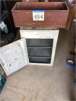 Wooden box and metal cabinet