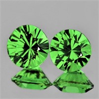 Natural Chrome Green Tsavorite Garnet Pair (Flawle